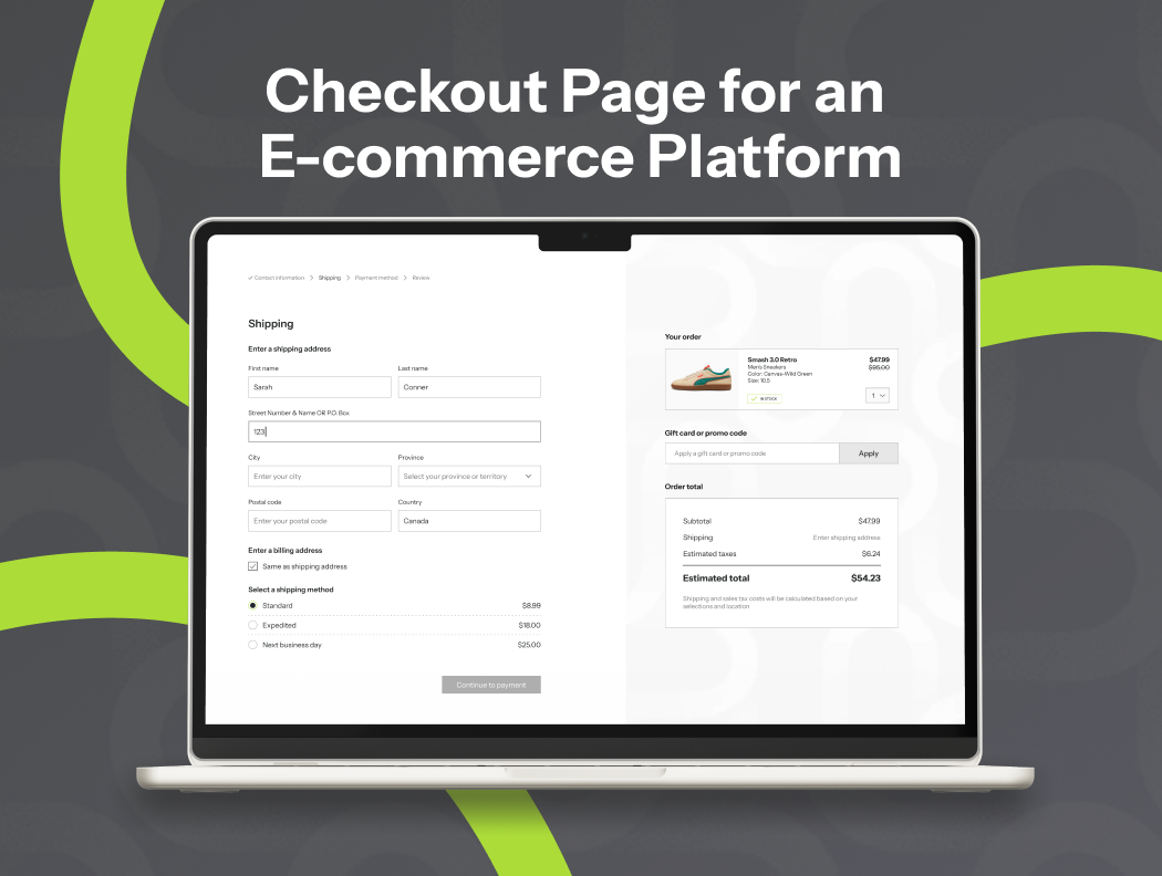 Checkout Flow for Shoe E-Commerce Platform
