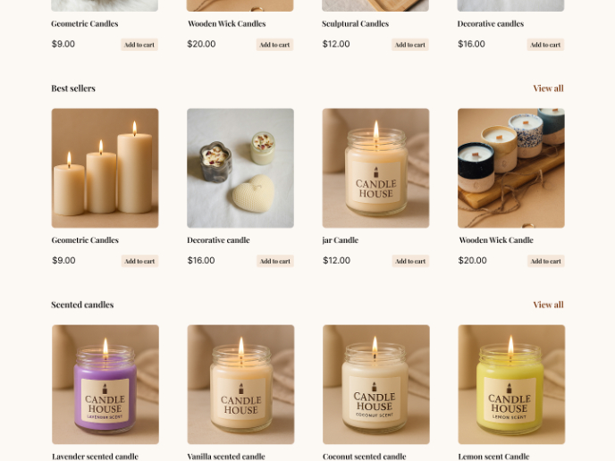 "Candle house - Landing page"