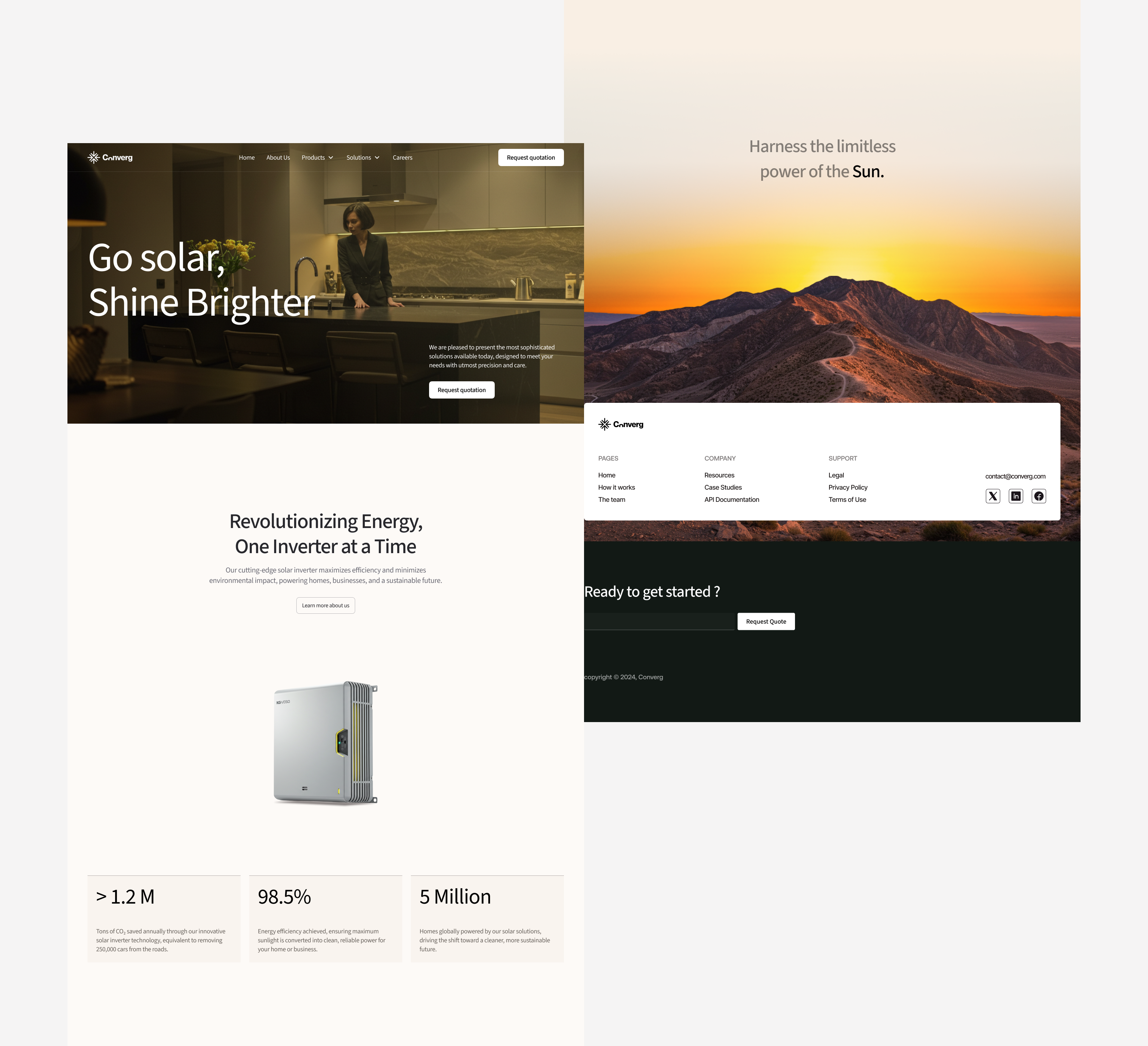 Converg - Website design for a clean energy company