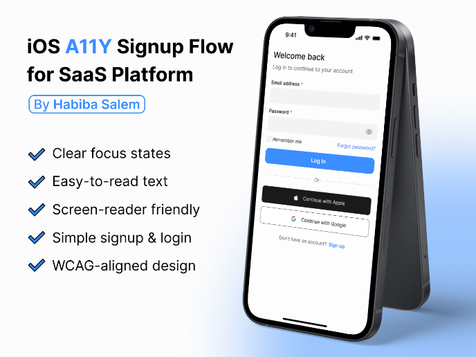 iOS A11Y Signup Flow for SaaS Platform