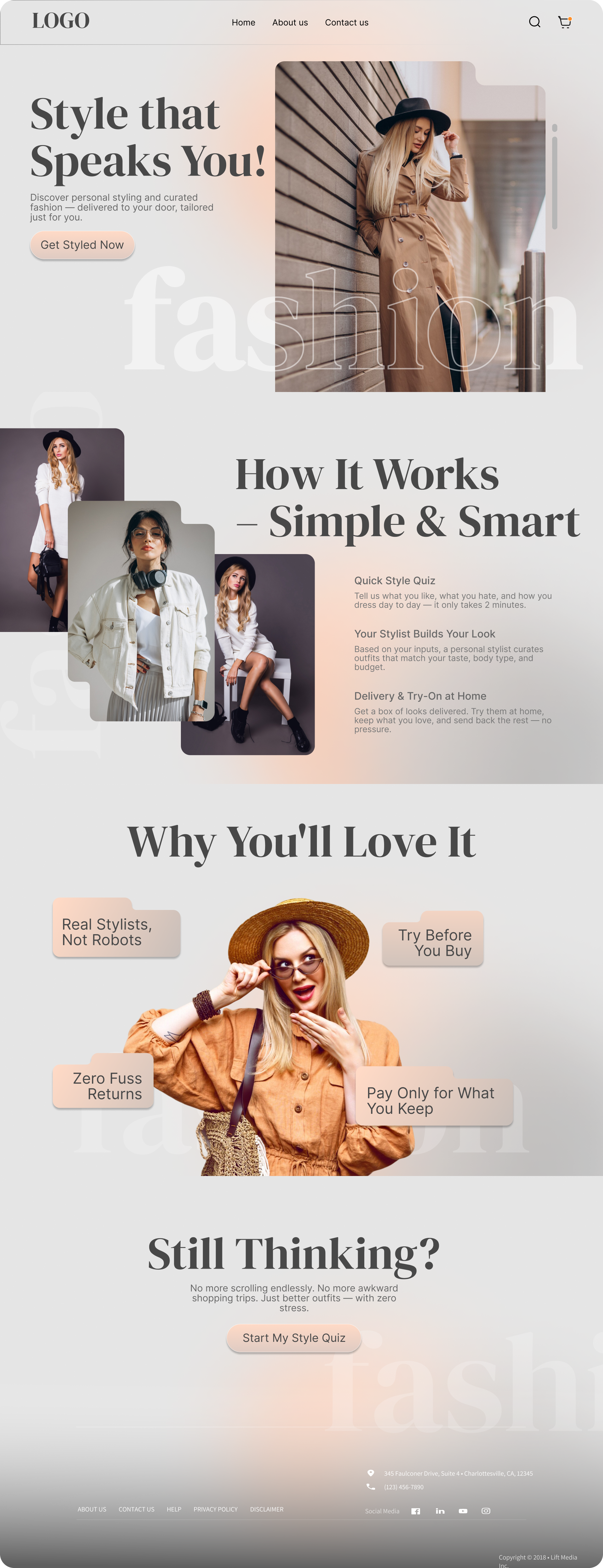 Landing Page for Fashion Service