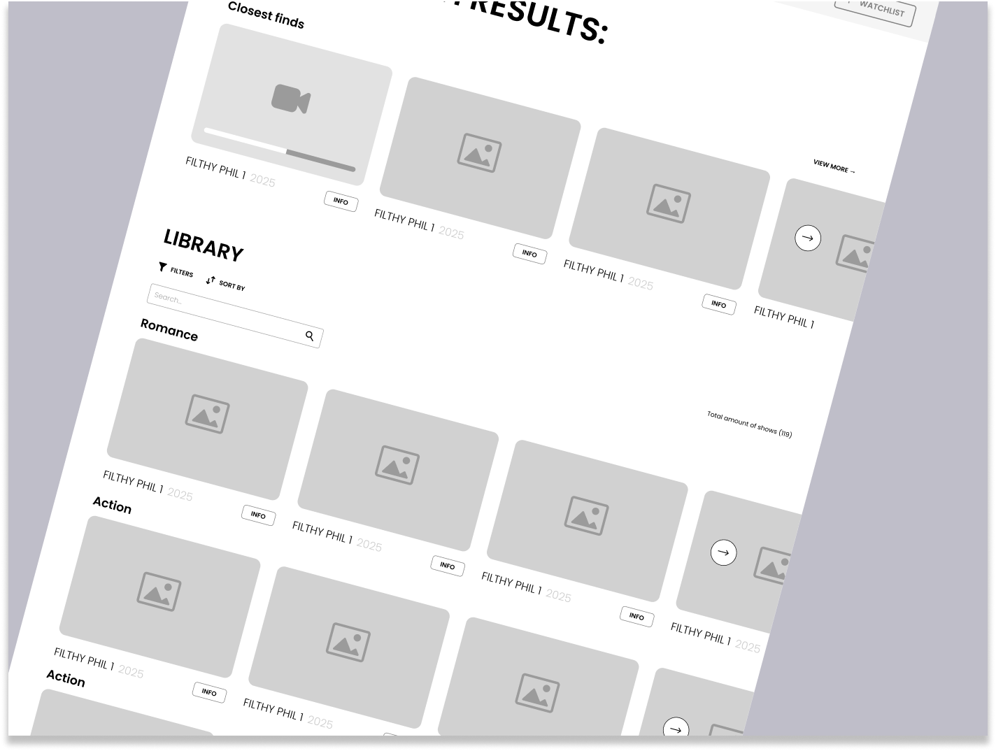 SEANSAI - video streaming platform wireframe 3