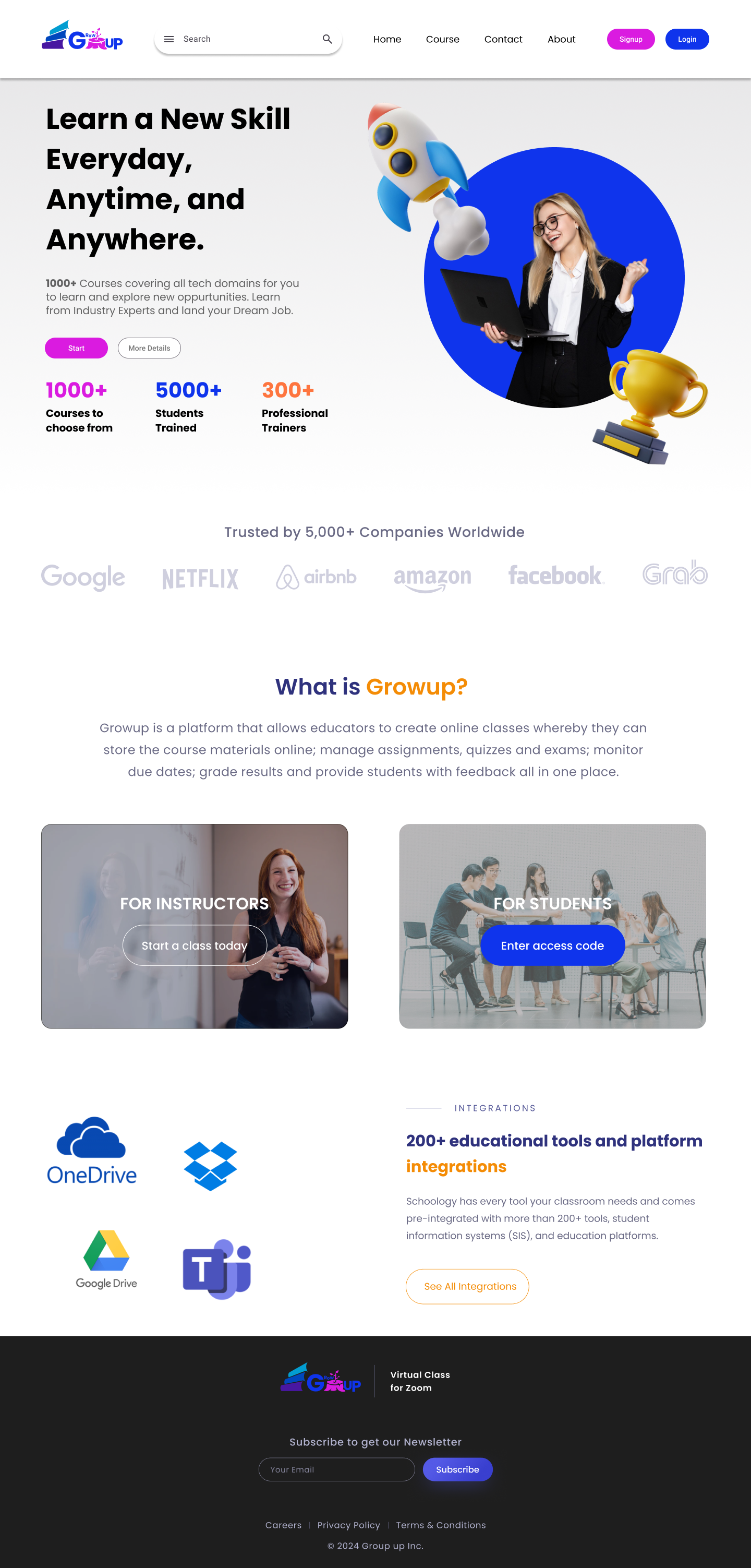 High-Impact landing page Edu-tech website
