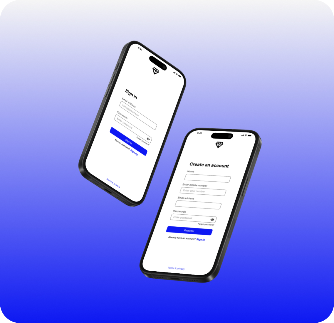 Log in page & Register page Simple and Elegan