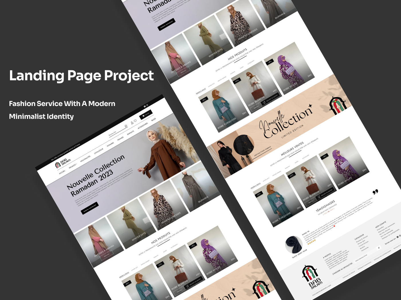 Landing Page Project – Fashion Service with a Modern Minimalist Identity