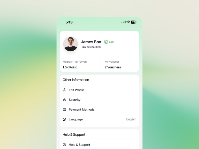 Settings Mobile Page