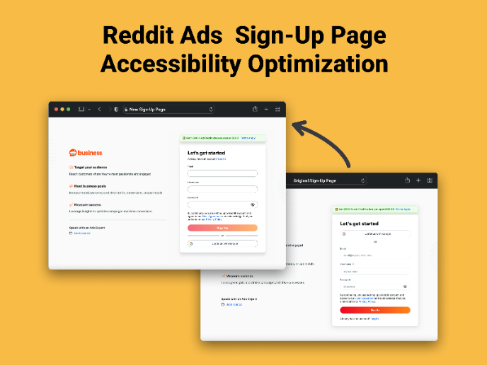 Reddit Ads - Saas Sign-up page