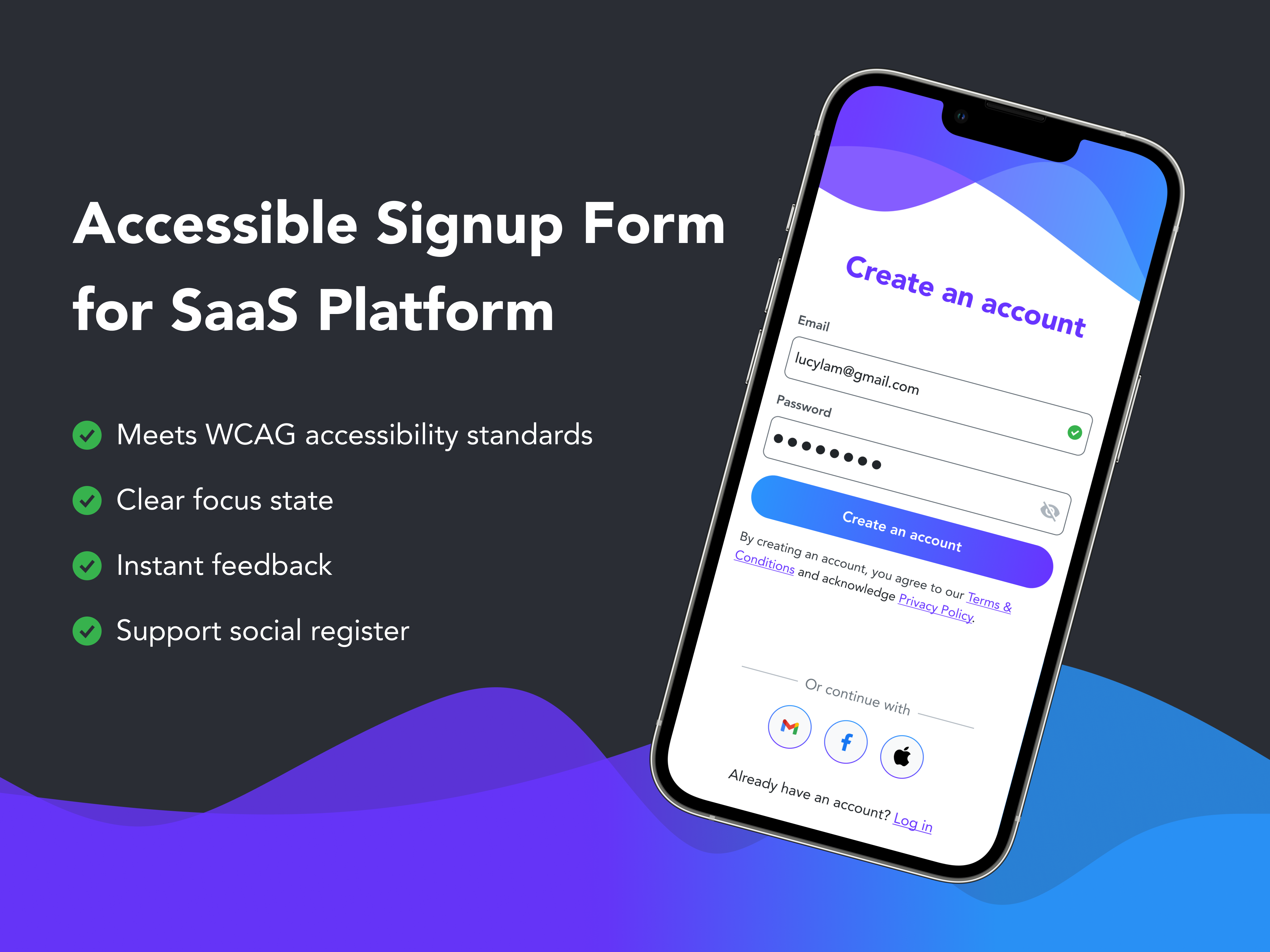 Accessible Signup Form for SaaS Platform