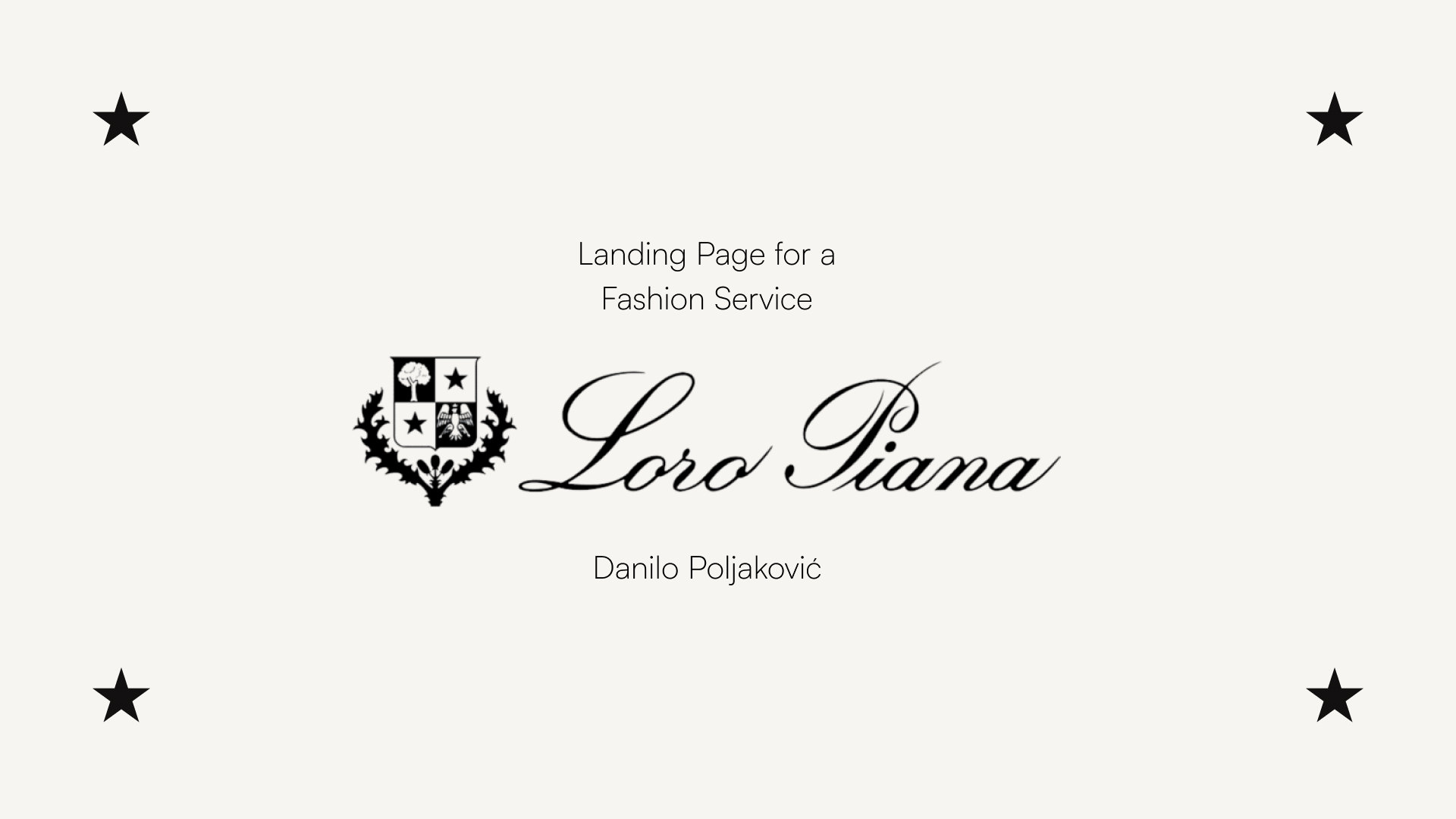 Landing Page for a Fashion Service - Loro Piana