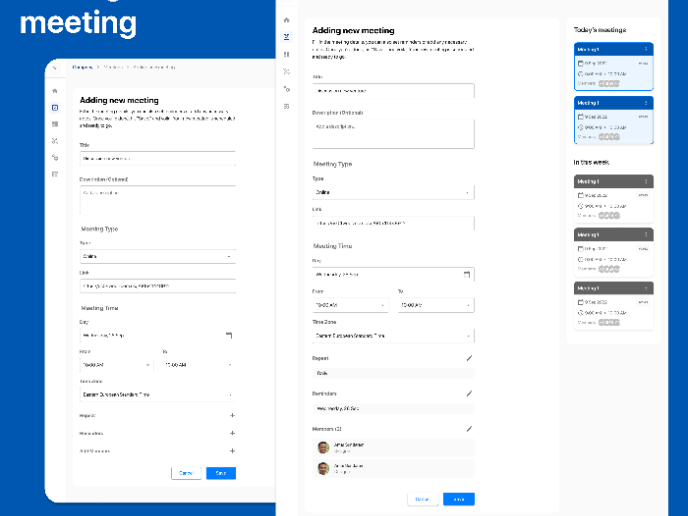 SaaS schedule meeting system - Web app