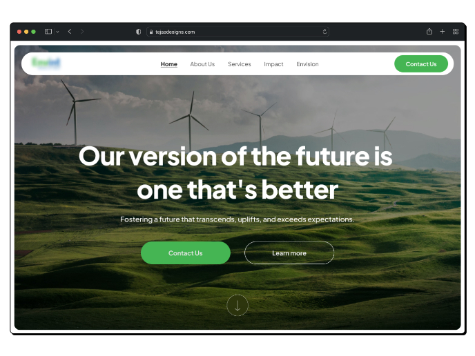 Hero Section Design for Renewable Energy Website | Web Design