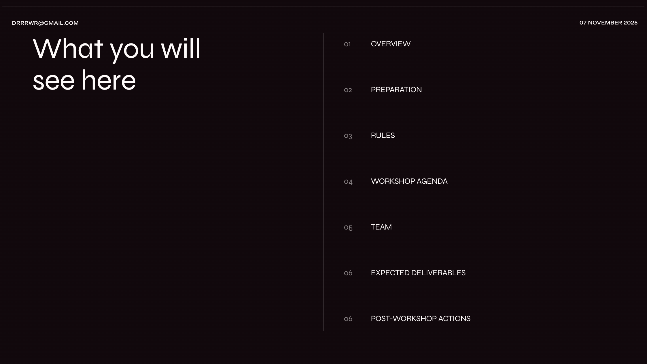 Design Workshop Plan 1
