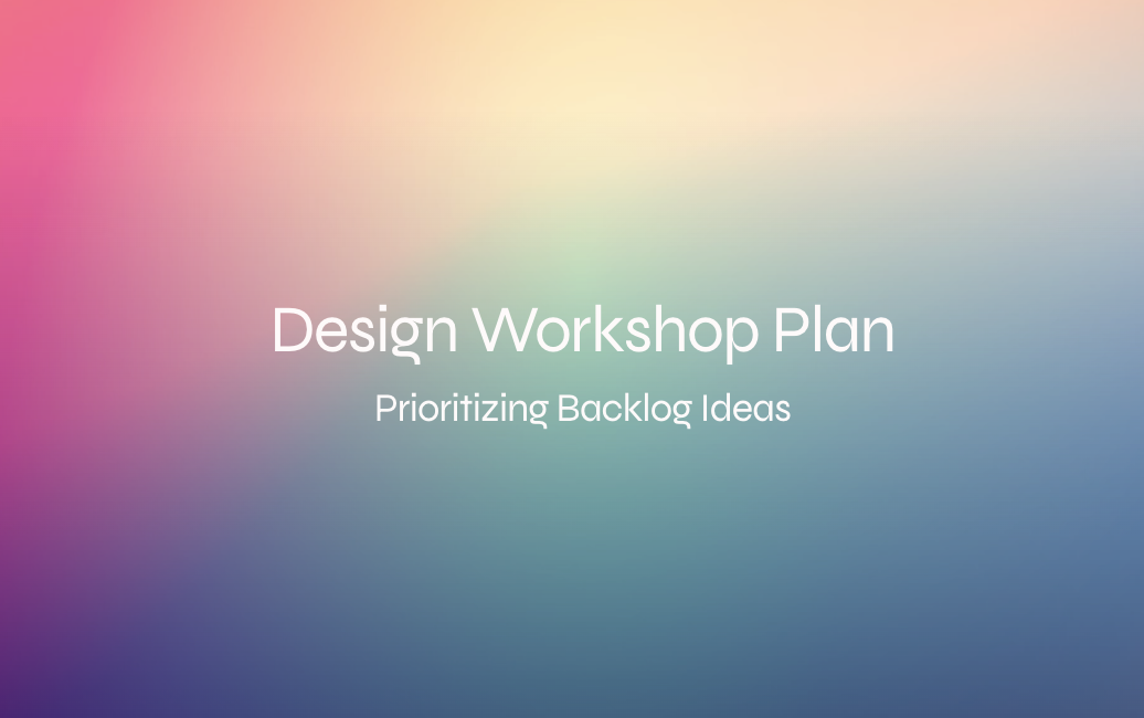 Design Workshop Plan