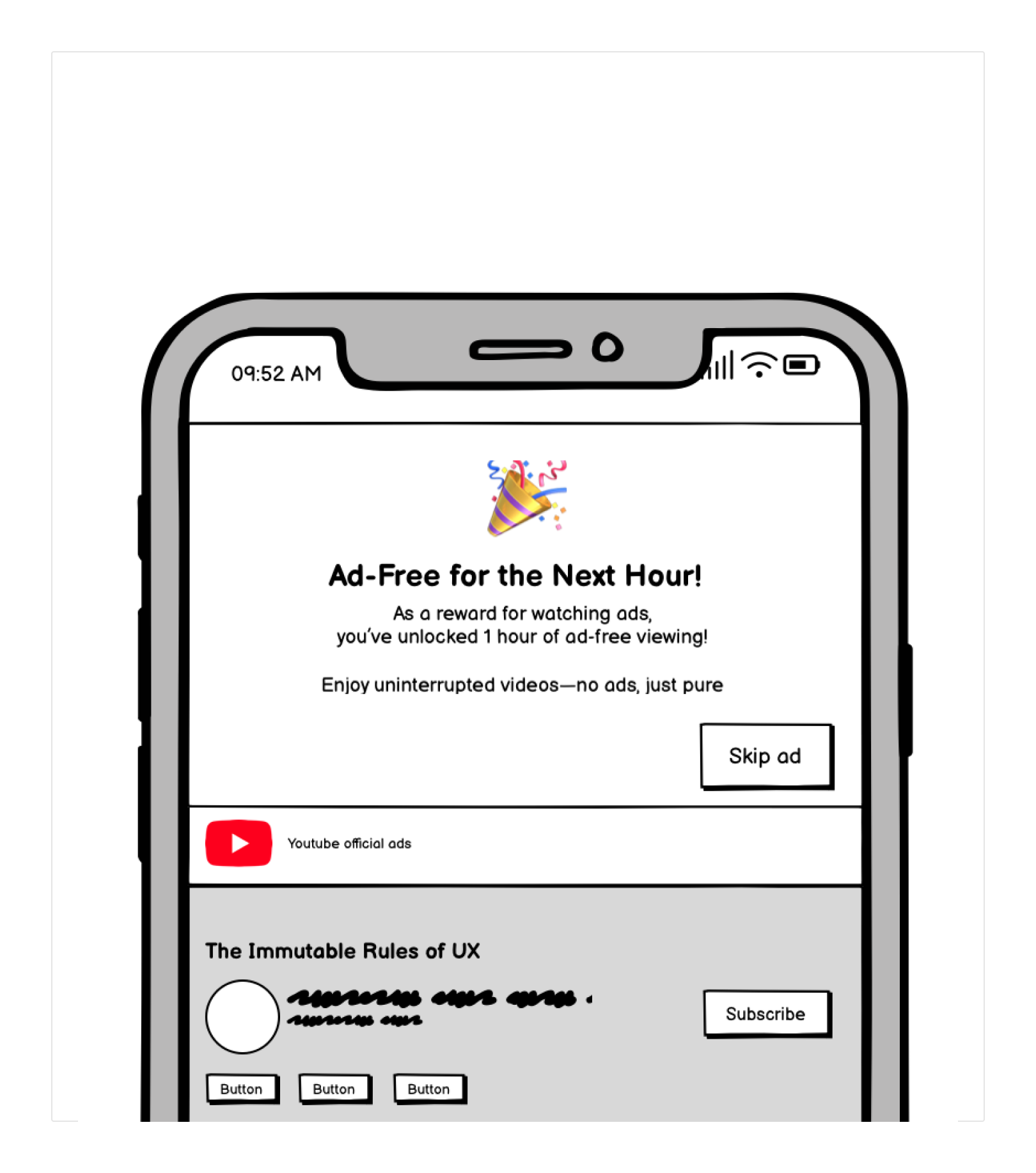 Youtube “Ad-Free Period” Reward