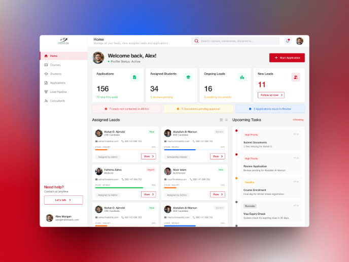 MalishaEdu Counselor Workspace