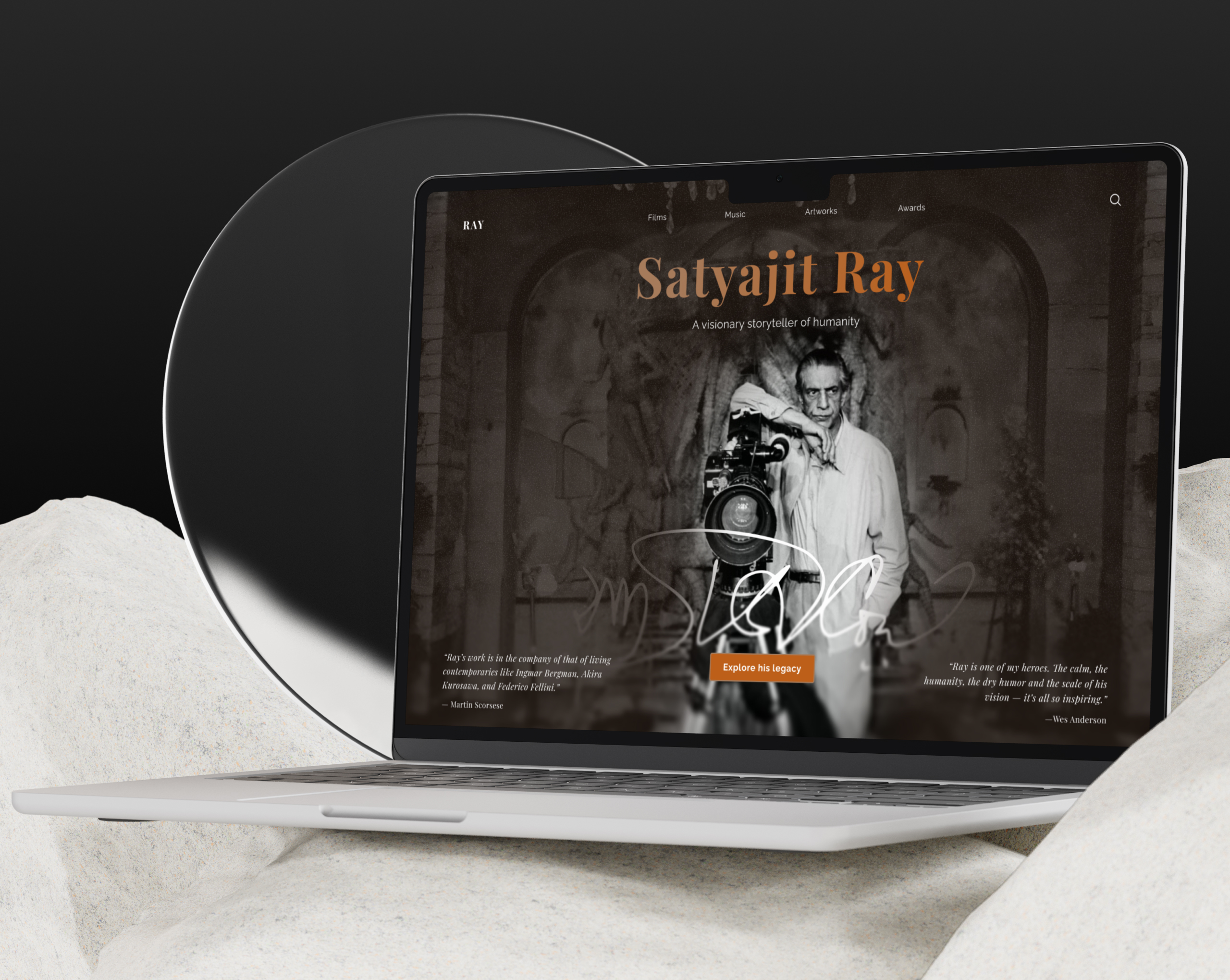 Satyajit Ray Memorial Landing Page - Daily UI 003 1