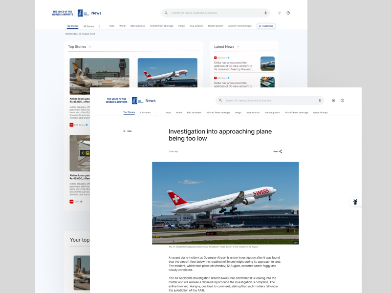 UI/UX Design Showcase: Aviation News Dashboard 🌍✈️ 1