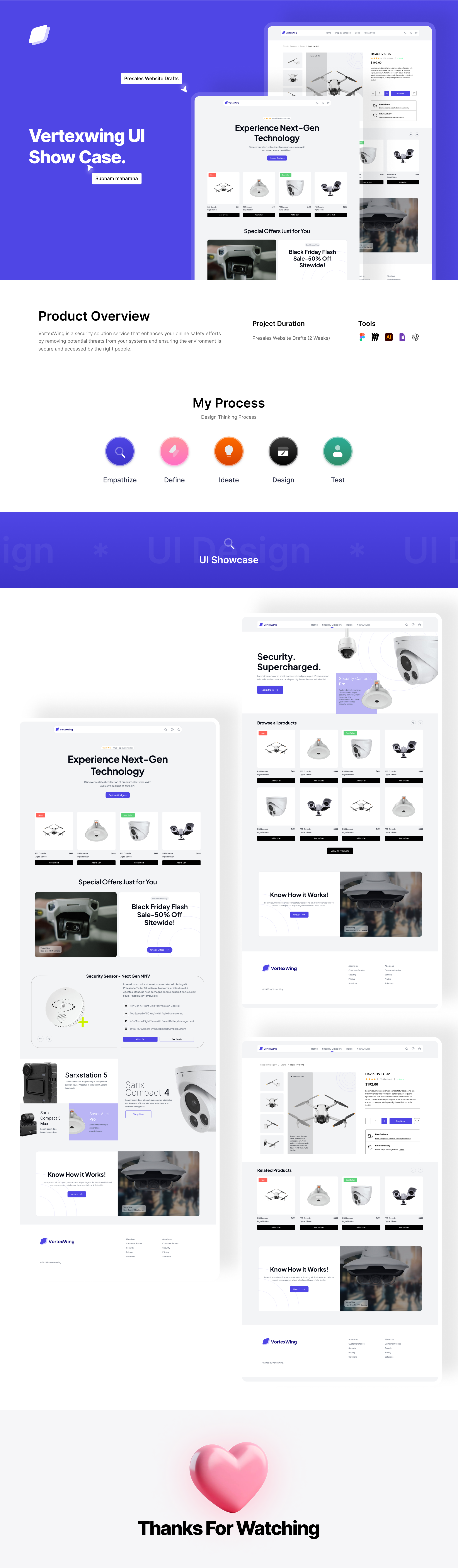 VortexWing UI Showcase – Presales Website Drafts