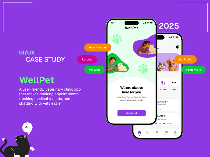 WellPet – Veterinary Clinic App | UX/UI Case Study