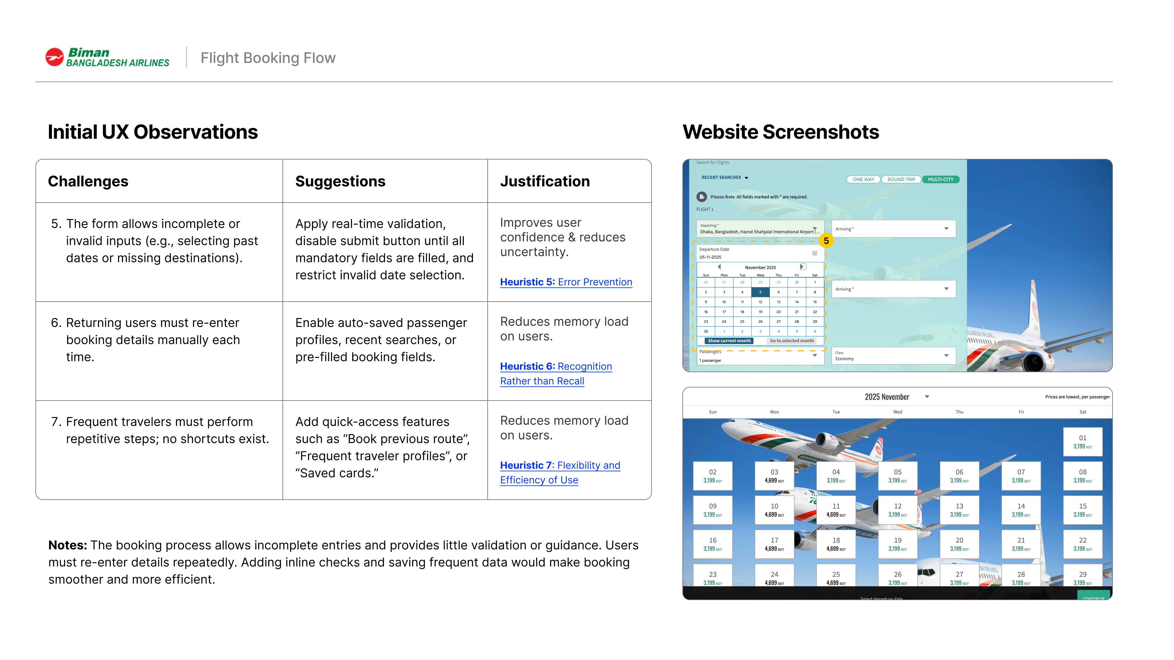 Biman Bangladesh: Heuristic Evaluation 3