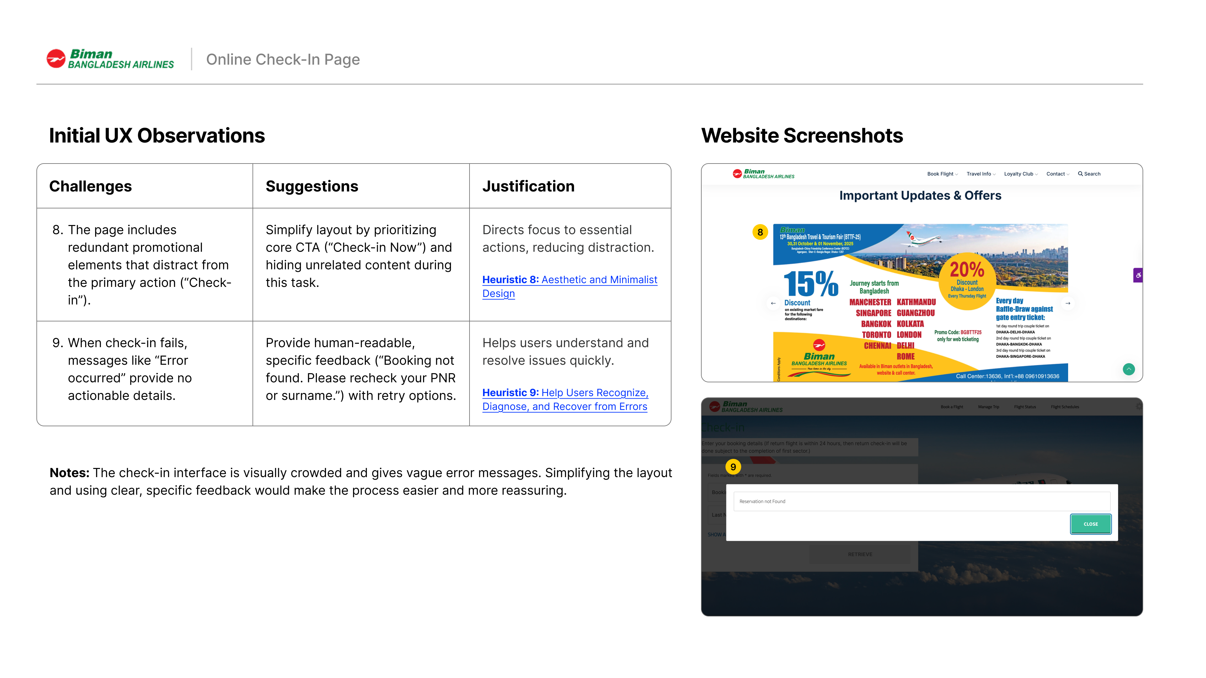 Biman Bangladesh: Heuristic Evaluation 4