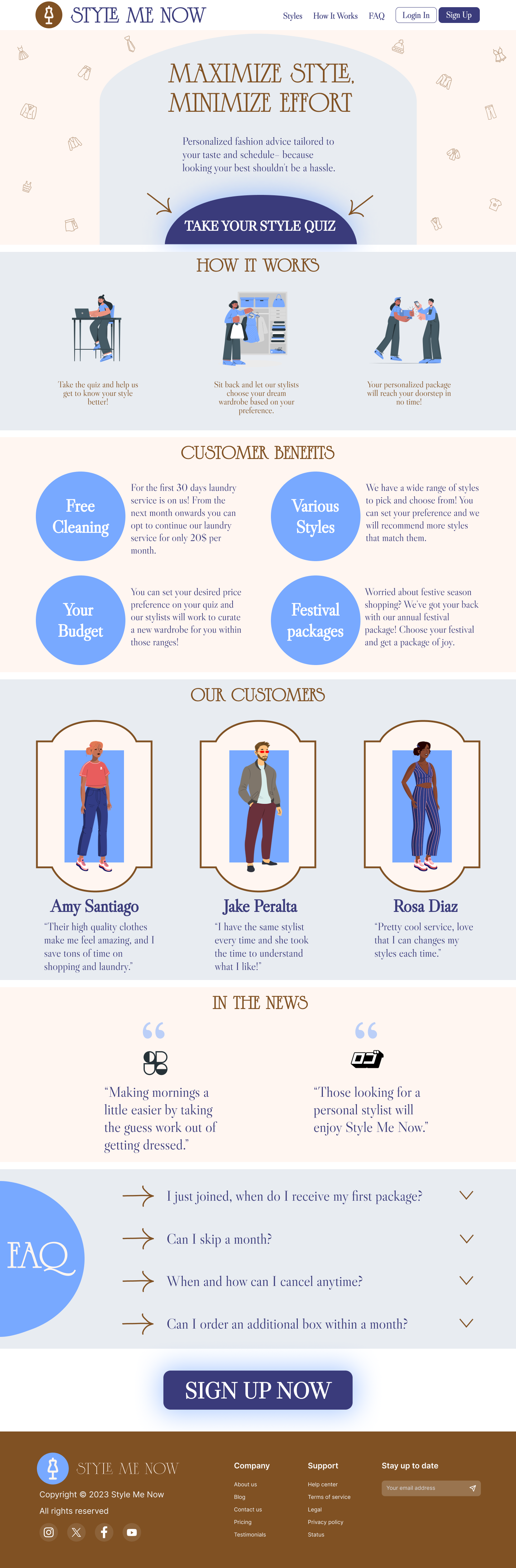 Style Me Now - Landing Page