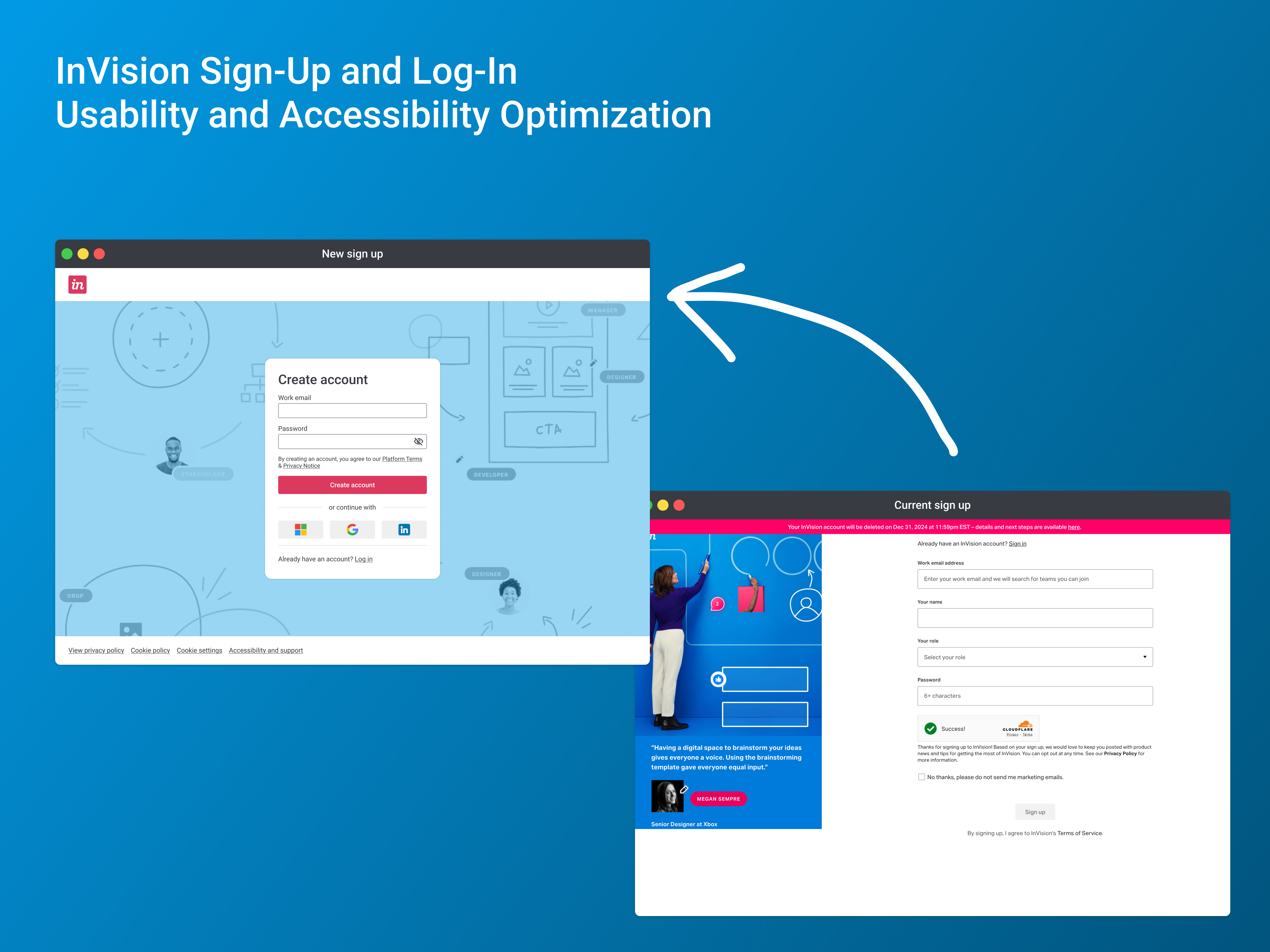 Revamp InVision's New Sign-Up and Log-In Process