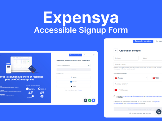 Expensya Accessible signup form