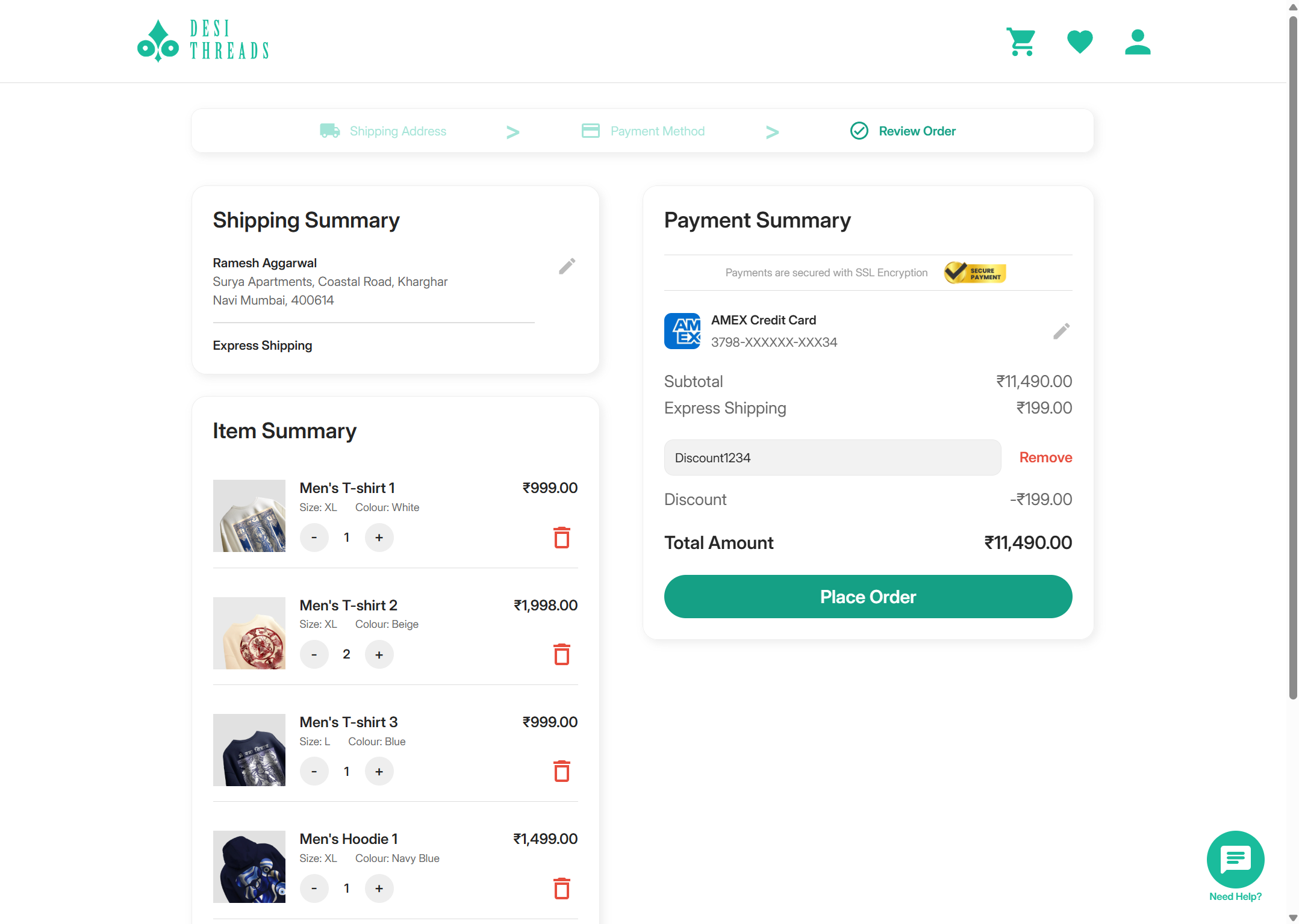 Checkout Page for E-Commerce Platform 3