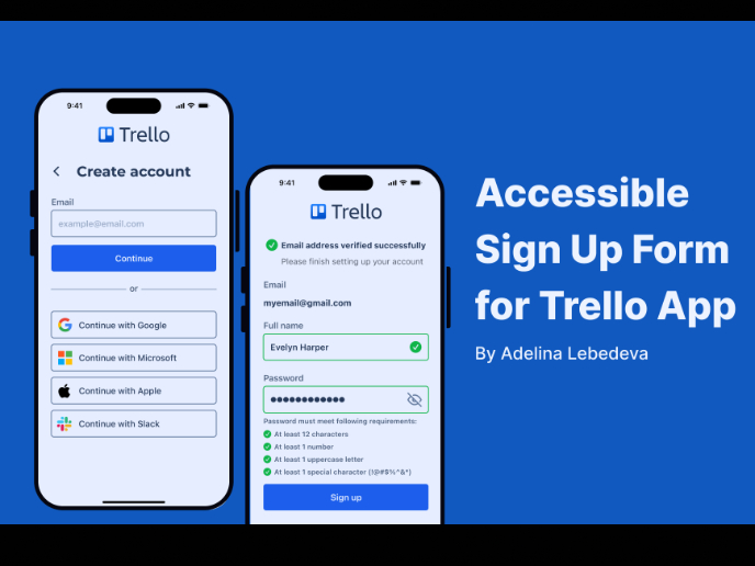 Accessible Sign Up Form for Trello