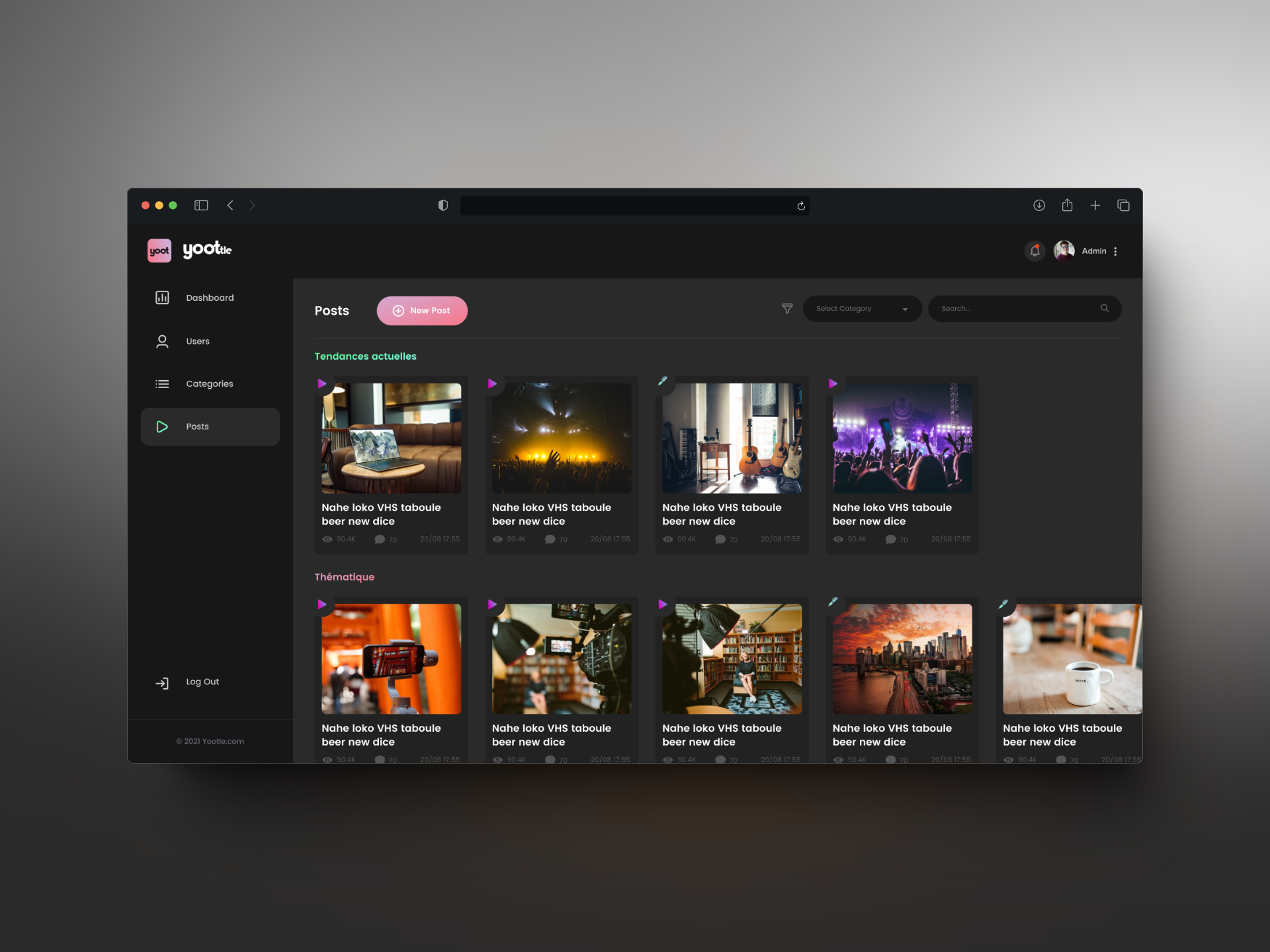 Upload your post - Dashboard
