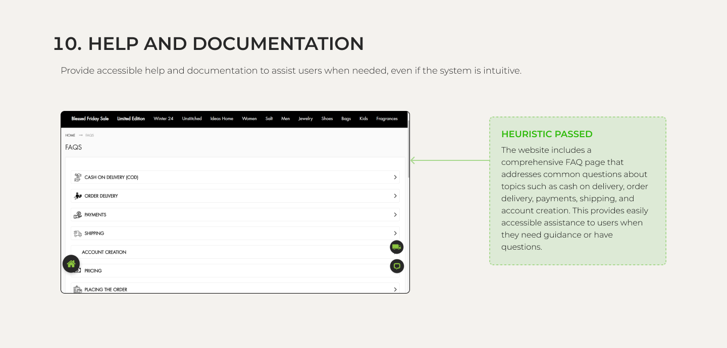 Heuristic Analysis - Ecommerce Website 11