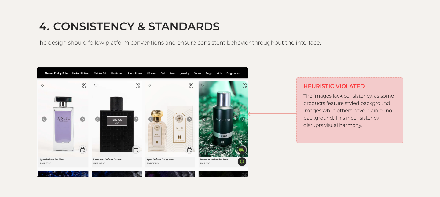 Heuristic Analysis - Ecommerce Website 5