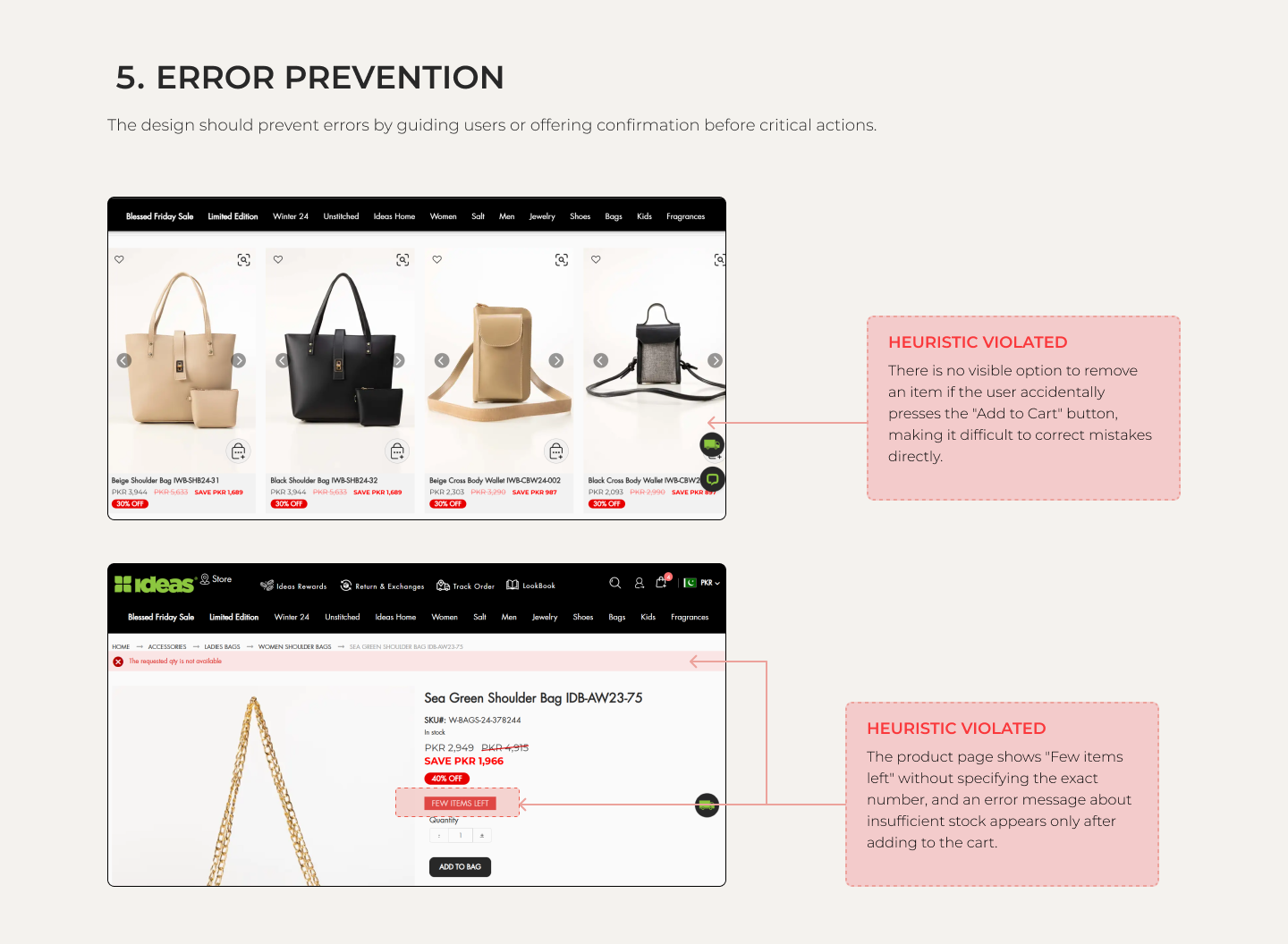 Heuristic Analysis - Ecommerce Website 6