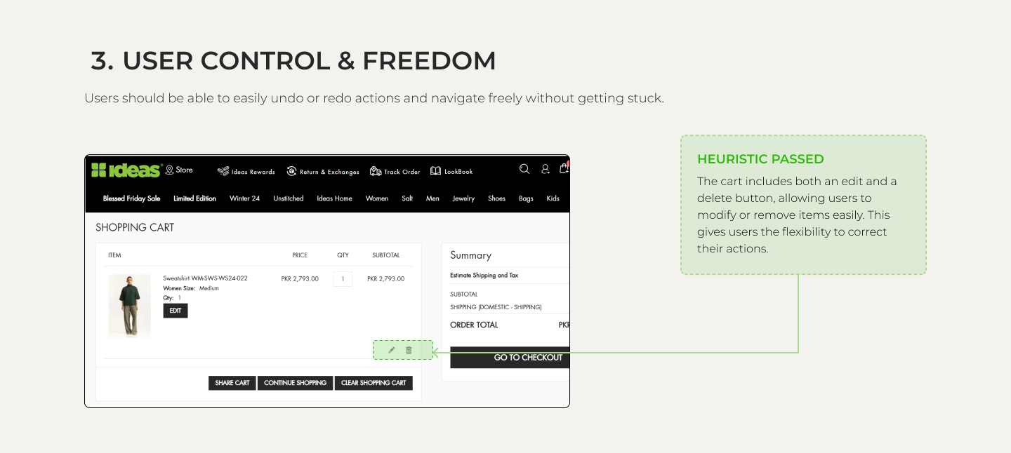 Heuristic Analysis - Ecommerce Website 4