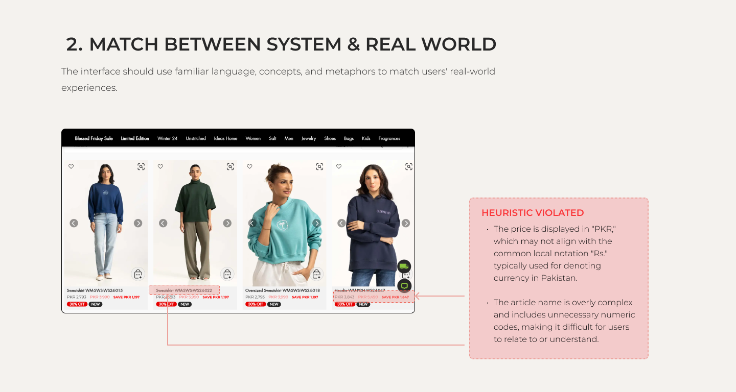Heuristic Analysis - Ecommerce Website 3