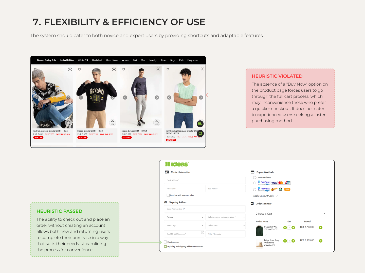 Heuristic Analysis - Ecommerce Website 8