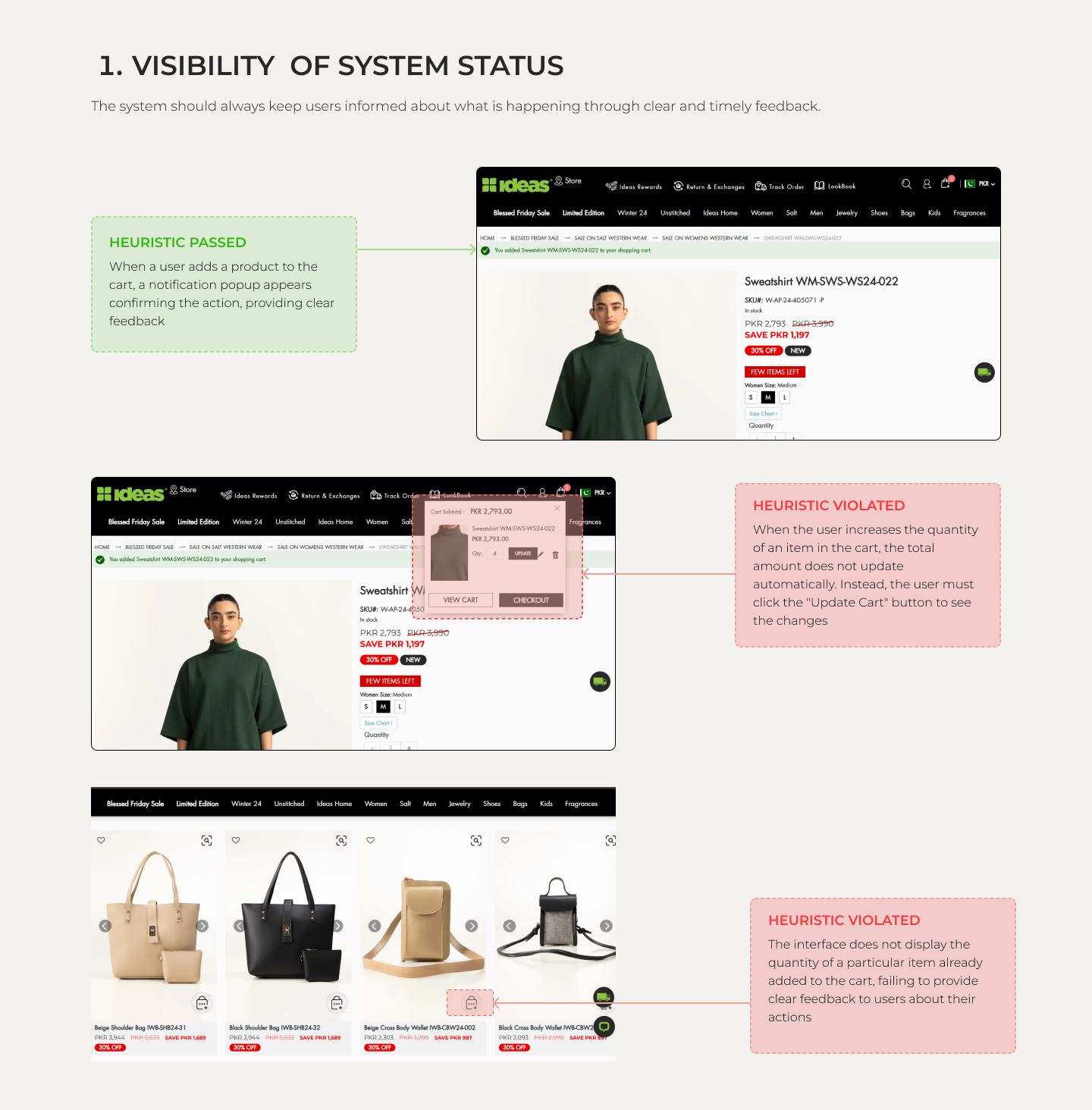 Heuristic Analysis - Ecommerce Website 2