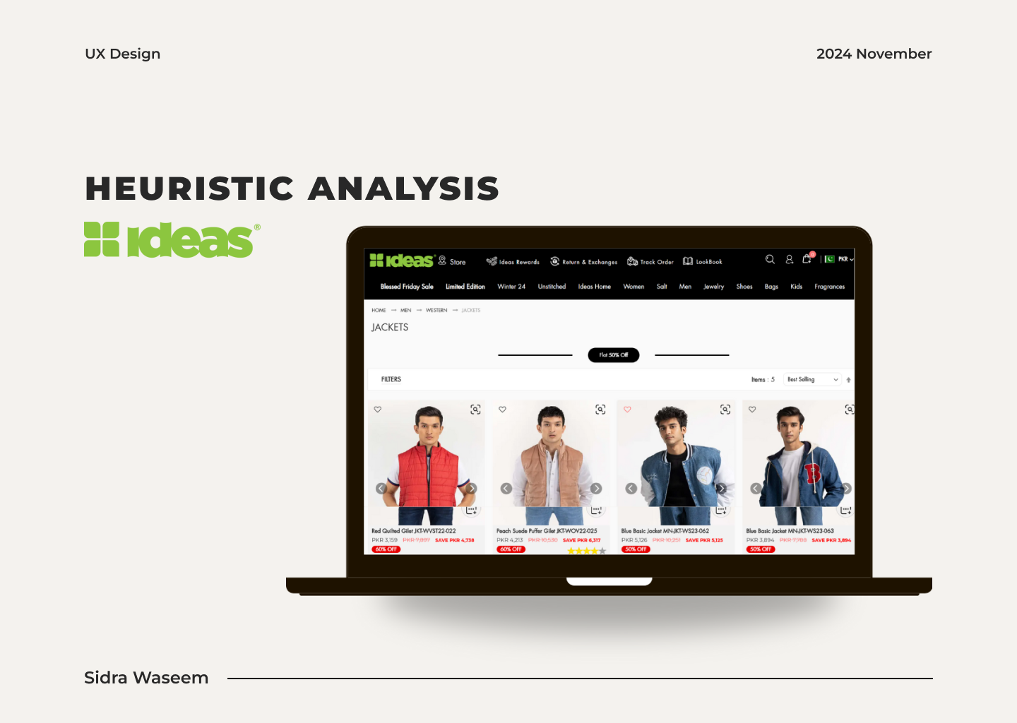 Heuristic Analysis - Ecommerce Website
