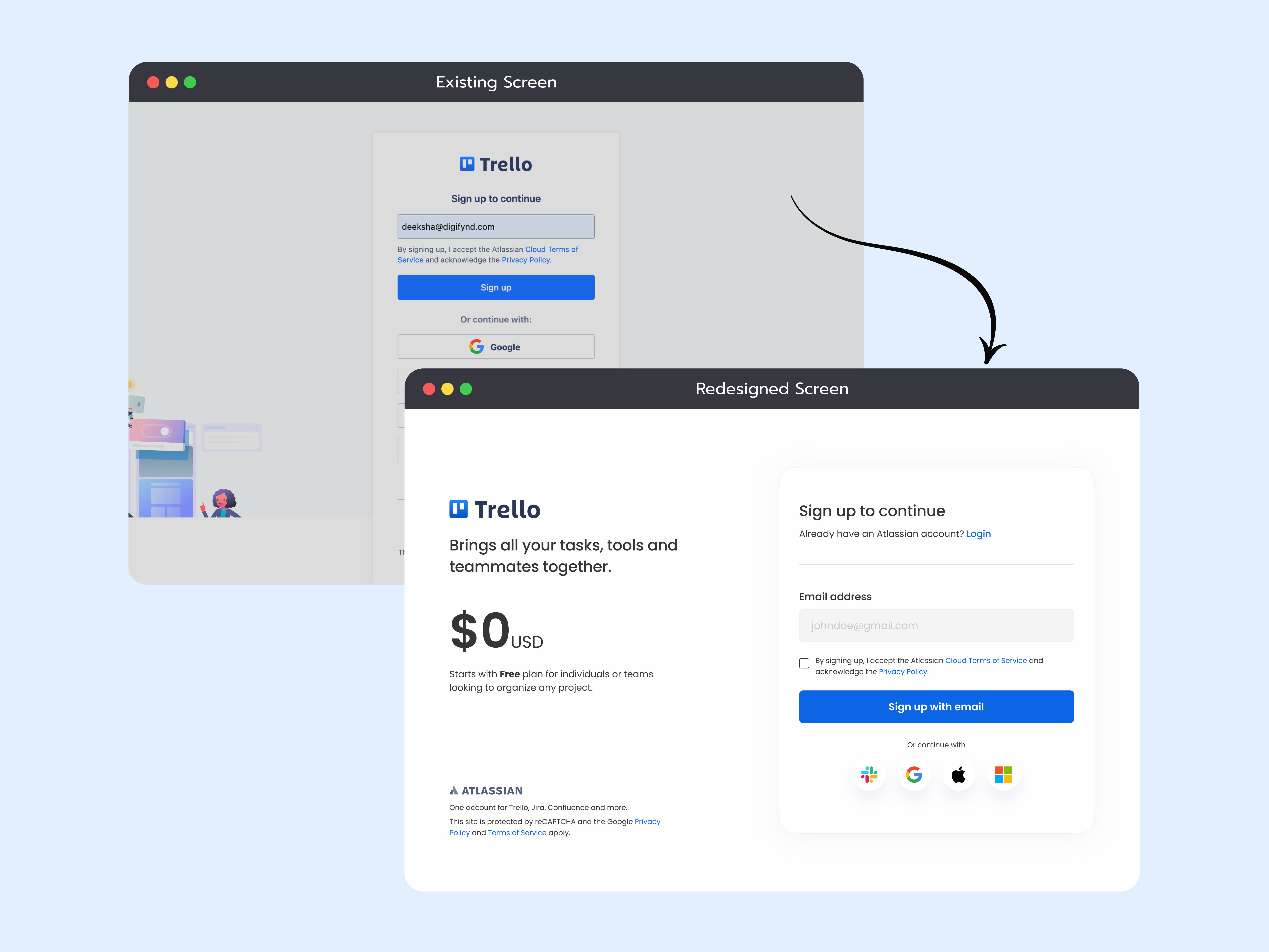 Accessible Signup Form for Trello