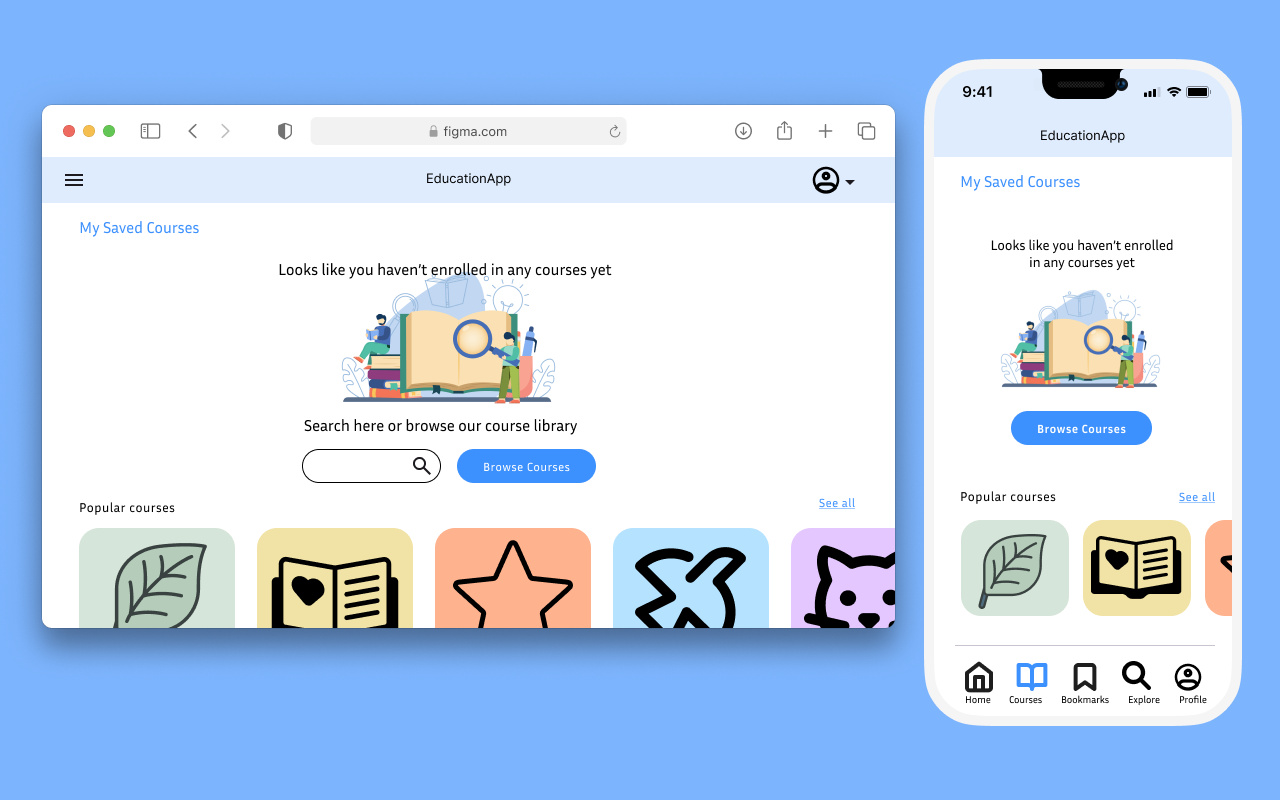 Education App Empty State page