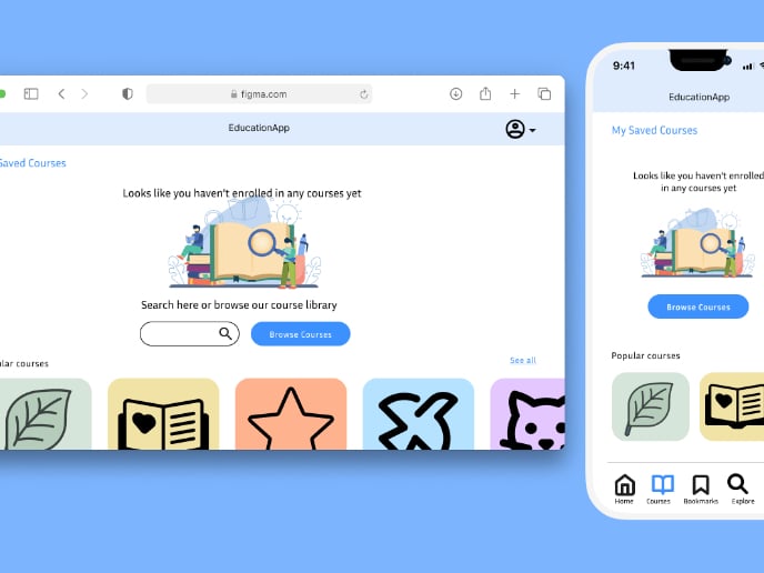 Education App Empty State page