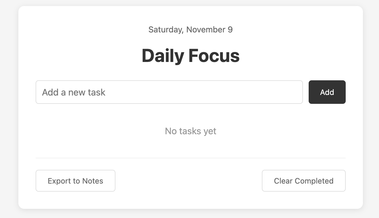 Muji Inspired Minimal Daily Planner (Browser Based)