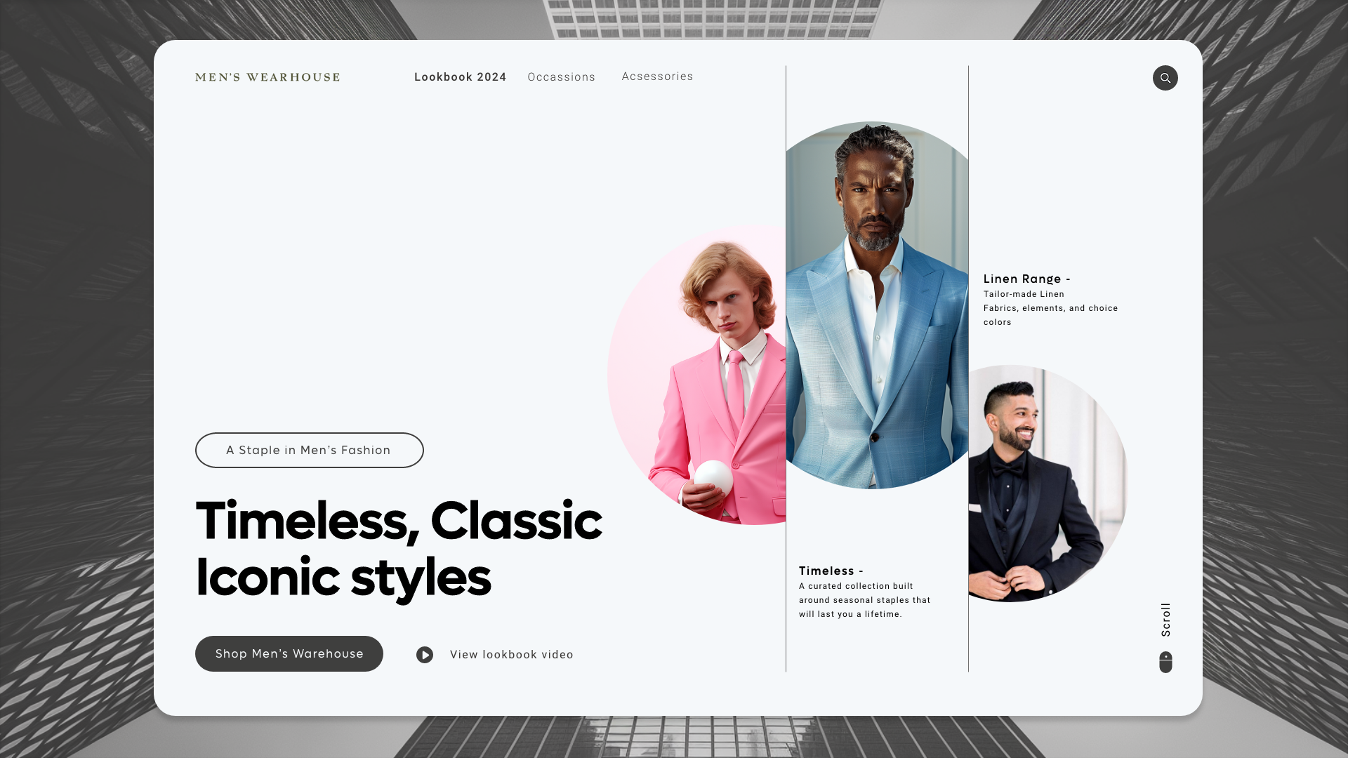 Men's Warehouse Landing Page