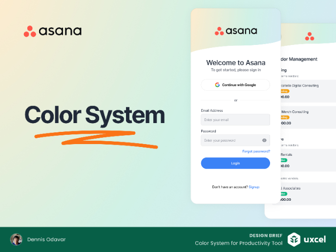 ASANA / Color System for Productivity Tool