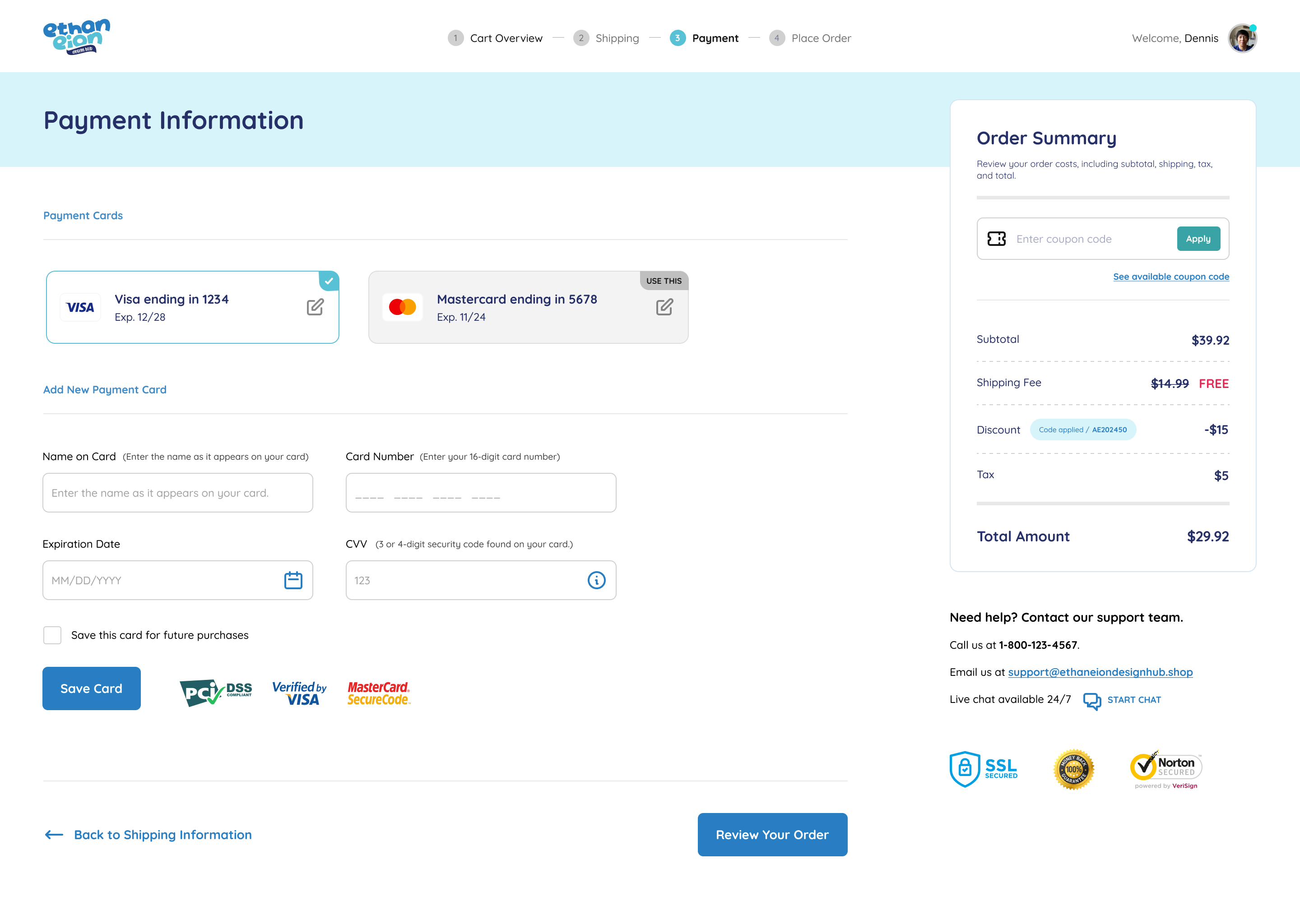 Ethaneiondesignhub / Checkout Page for E-Commerce Platform 3