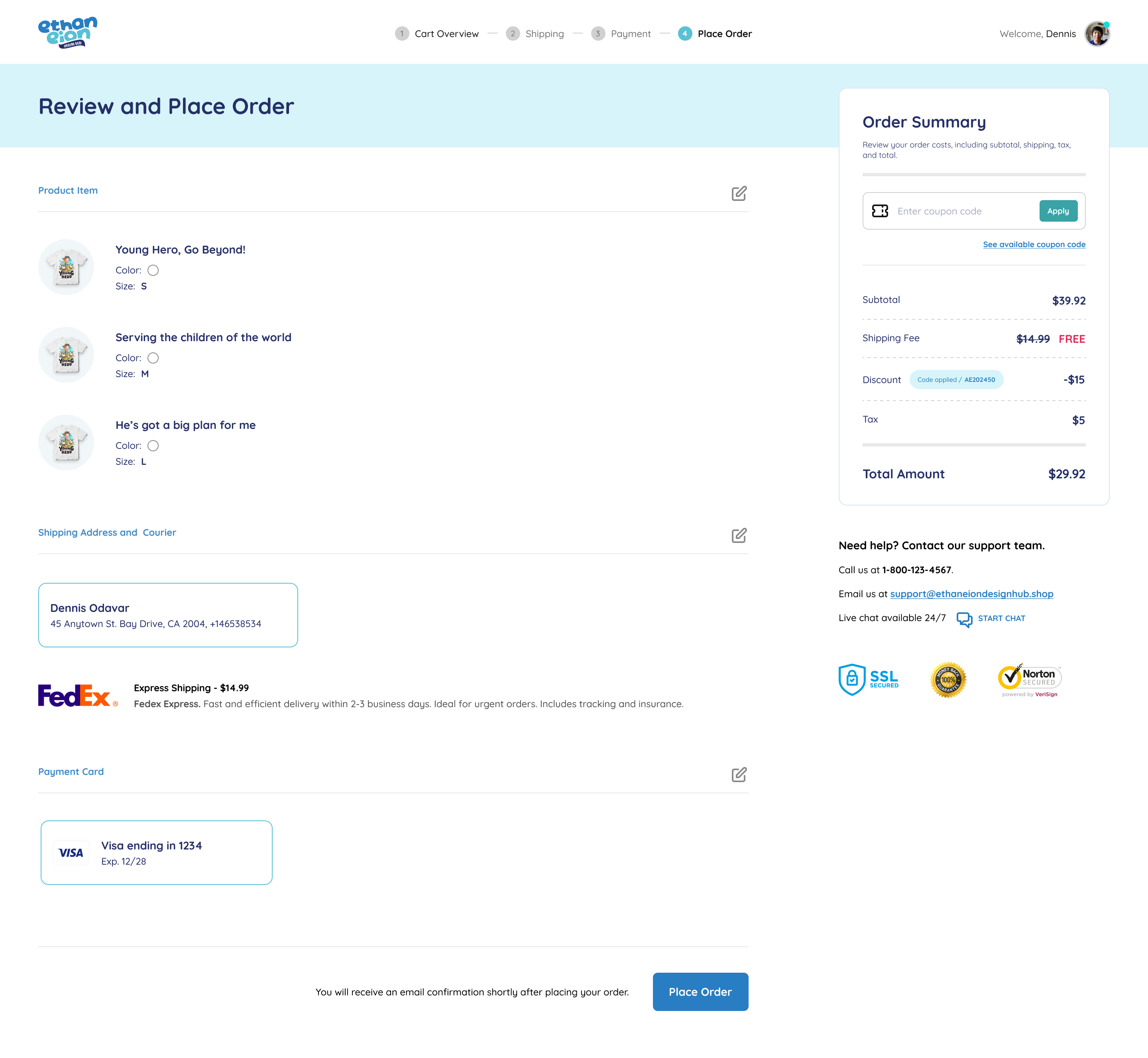 Ethaneiondesignhub / Checkout Page for E-Commerce Platform 4
