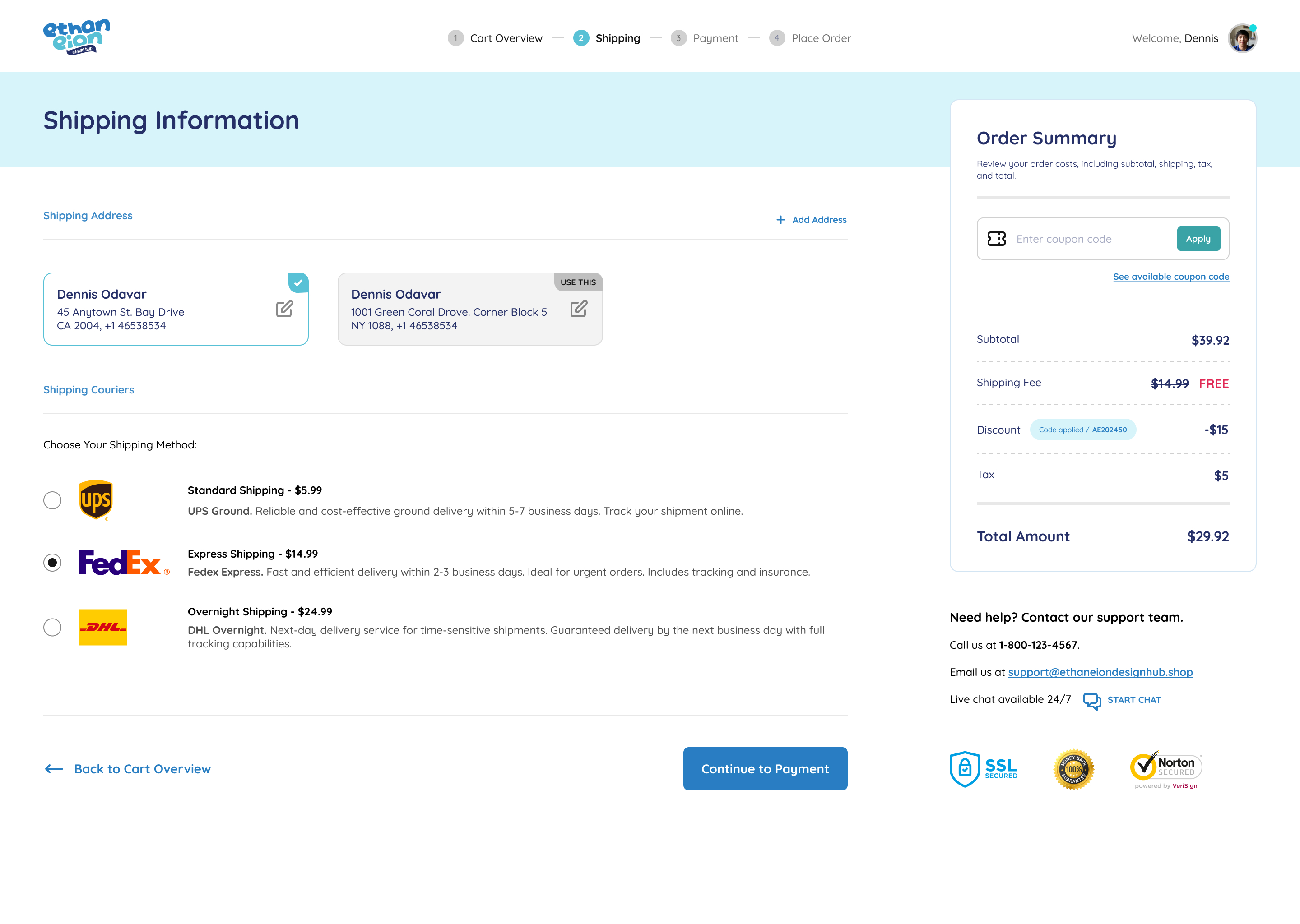 Ethaneiondesignhub / Checkout Page for E-Commerce Platform 2