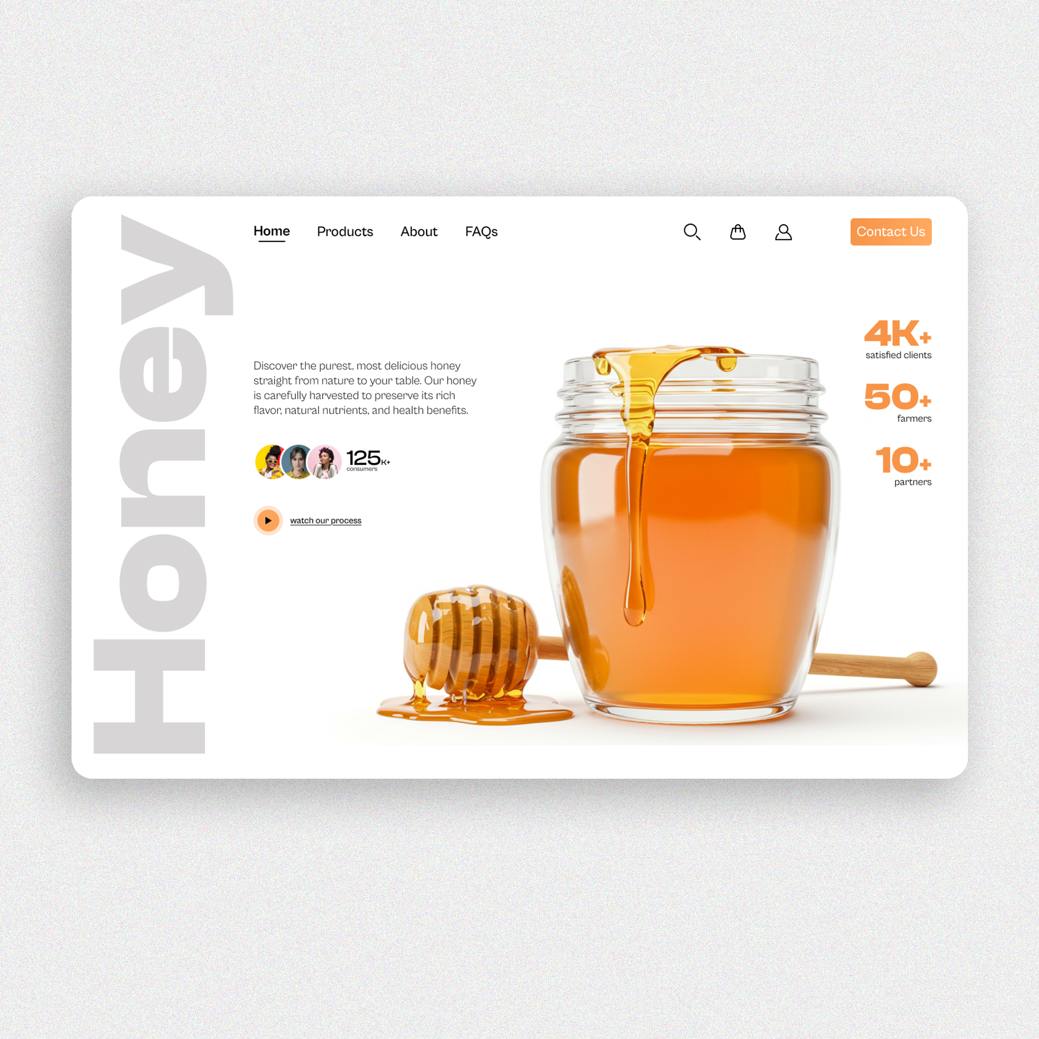 Honey vendors landing page