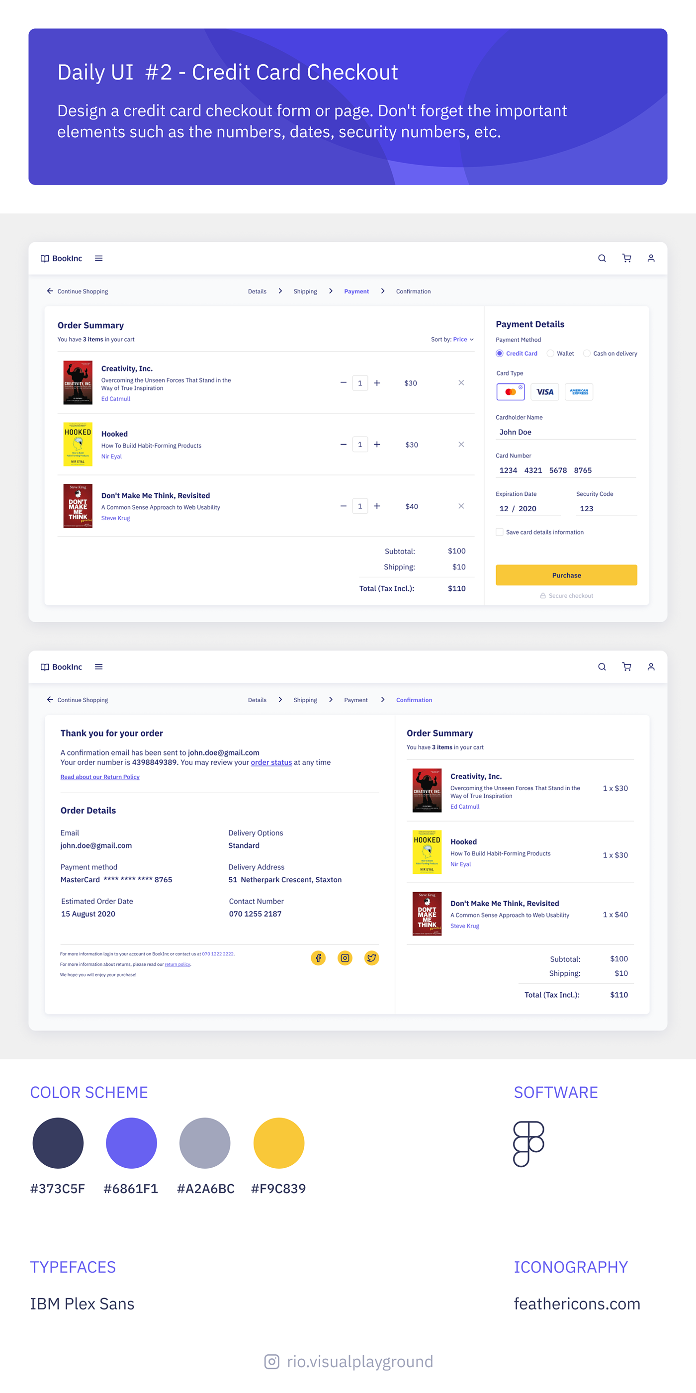 Daily UI #2 - Credit Card Checkout